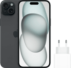 Apple iPhone 15 Plus 128GB Zwart + Apple Usb C Oplader 20W