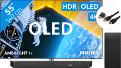 Philips 55OLED809 - Ambilight (2024) + Soundbar + Hdmi kabel
