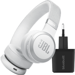 JBL Live 670NC Wit + BlueBuilt Quick Charge Oplader met Usb