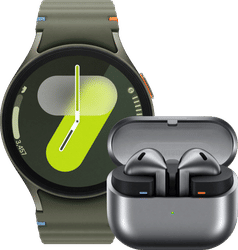 Samsung Galaxy Watch 7 Groen 44mm + Galaxy Buds3 Zwart