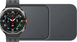 Samsung Galaxy Watch Ultra 4G Zilver/Zwart 47mm + Duo Draadloze Oplader