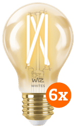 WiZ Smart Filament lamp Standaard Goud 6-pack - Warm tot Koelwit Licht - E27