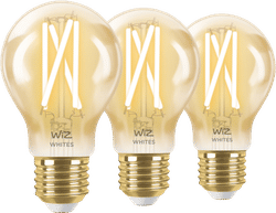 WiZ Smart Filament lamp Standaard Goud 3-pack - Warm tot Koelwit Licht - E27