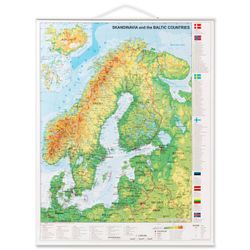 Plakat Skandinavienskort 97x67 cm (rullet)