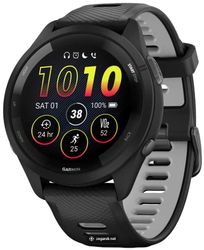 Garmin Forerunner 265 Smartwatch, svart bezel och hölje med svart och grå silikonband