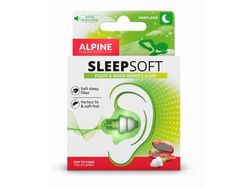Alpine SleepSoft, Gjenbrukbar øreplugg, Sove, Normal, In-ear, Grønn, Hvit, 25 dB