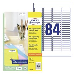 Etiketter Avery Zweckform L7656-25 hvid 1,1x4,6 cm - (84 stk. x 25 ark)
