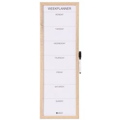 20 x 60 cm whiteboard ukeplanlegger treramme hvit