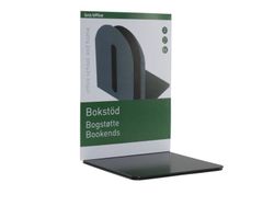 Bokstøtte i metall, 15x15 cm, svart - (2 stk./pakning)