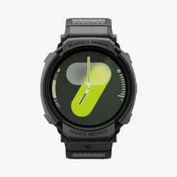 Spigen Rugged Armor Pro, Etui + bånd, Smartklokke, Sort, Samsung, Watch 8 (44mm), Termoplastisk polyuretan (TPU)