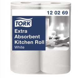 Kjøkkenruller Tork Extra Plus Premium 2-lags hvite - (12 pakker x 2 ruller per kartong)