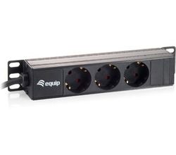 Equip 333299, 1U, Plast, Svart, 3 AC-utgångar, 1,5 m, 250 V
