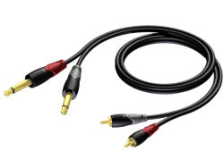 Adapter AV Procab PROCAB CLA631/3 2 x RCA/Cinch male - 2 x 6.3 mm Jack male mono 3 meter