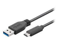 MicroConnect - USB-kabel - USB-type A (hann) til 24 pin USB-C (hann) - USB 3.1 - 15 cm - formstøpt - svart
