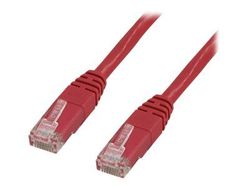 DELTACO - Krysskabel - RJ-45 (hann) til RJ-45 (hann) - 2 m - UTP - CAT 6 - flertrådet - rød