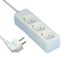REV 512342555, 3 AC-utgångar, 250 V, 16 A, 3500 W, Vit, 1,4 m