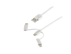 S/CONN 14-50067, 1 m, USB A, Micro-USB B, USB 2.0, 0,48 Gbit/s, Hvit