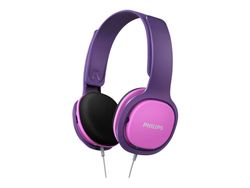 Philips SHK-2000PK/00 barnehodetelefoner on-ear, kablet 3,5 mm jack, rosa/lilla