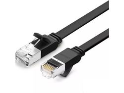 Ugreen flatt nettverkskabel med metallkontakter, Ethernet RJ45, Cat.6, UTP, 5 m (svart)