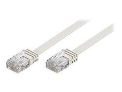 DELTACO TP-61V-FL - Koblingskabel - RJ-45 (hann) til RJ-45 (hann) - 1 m - UTP - CAT 6 - formstøpt, flat - hvit