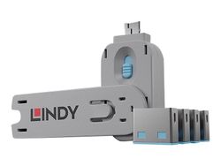 Lindy USB Port Blocker - USB-portsperrer - blå (en pakke 4)
