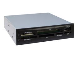 Inter-Tech Nitrox Multi Card Reader CI-02 - Kortleser - 3,5" (CF I, CF II, MS, MS PRO, Microdrive, MMC, SD, MS Duo, xD, MS PRO Duo, TransFlash, mic...