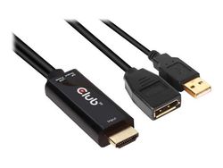 Club 3D - Video adapter - HDMI hann til DisplayPort hunn - 25 cm - 4K-støtte, aktiv