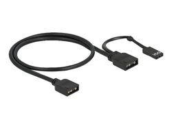 Delock - RGB LED-kabel - 3-stifts ARGB (hona) till 3-stifts ARGB, VDG-kontakt (hona) - 5 V - 50 cm - svart