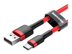 Baseus Cafule - USB-kabel - USB (hane) till 24 pin USB-C (hane) - USB 2.0 - 9 V - 3 A - 0.5 m - röd