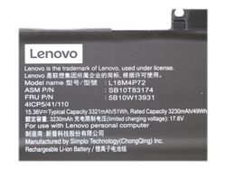 Simplo L18M4P72 - Kannettavan tietokoneen akku - litiumioni - 4-kennoinen - 3321 mAh - 51 Wh - FRU - ThinkPad X1 Carbon Gen 8 20U9, 20UA; X1 Yoga G...