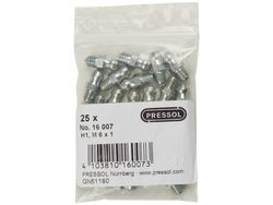 Pressol konisk smørenippel H1 rett M 6 x 1-VZ 25 stk (16 007)