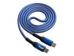 Akyga AK-USB-37 - USB-kabel - USB-C (hane) till USB-C (hane) - USB 2.0 - 20 V - 5 A - 1 m - USB-strömförsörjning (100W) - blå