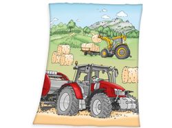 Traktor Fleece tæppe - 130 x 160 cm