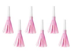 PartyDeco HOR1-081J, Festhorn, Rosa, Hvit, 6 stykker, Bursdag, 125 mm, 140 mm