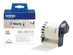 Brother DK-22212 - Permanet adhesiv - hvit - Rull (6,2 cm x 15,2 m) tape - for Brother QL-1050, QL-500, QL-550, QL-560, QL-570, QL-600, QL-650, QL-...