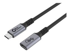 MicroConnect Premium - USB-förlängningskabel - USB-C (hona) till USB-C (hane) - USB 3.2 Gen 2x2 - 20 V - 5 A - 1 m - USB-strömförsörjning (100W), 4...