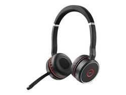 Jabra Evolve 75 SE UC Stereo - Hodesett - on-ear - Bluetooth - trådløs - aktiv støydemping - USB - med ladestativ - Zoom Certified - for LINK 380a MS