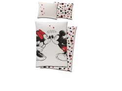 Minnie og Mickey Mouse Sengetøj 150 x 210 cm - 100 procent bomuld