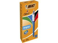 BIC 4 Colours Grip - 4-fargekulepenn - svart, rød, blå, grønn - 1 mm - medium - retraktil - 1 stk