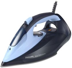 Philips Azur 7000 Series DST7041 - Dampstrykejern med automatisk slukking - såleplate: SteamGlide Elite - 2800 W - lys blå/mørk blå