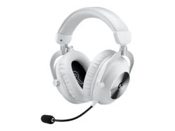 Logitech G Pro X 2 - Hodesett - full størrelse - Bluetooth / LIGHTSPEED - trådløs, kablet - 3,5 mm jakk - lydisolerende - hvit