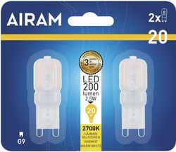 Airam LED polttimokupu opaali G9 -lamppu 200 lm 2-pack
