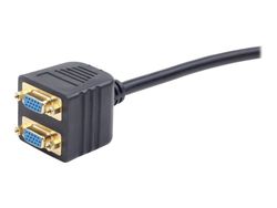 Cablexpert - VGA-splitter - HD-15 (VGA) (hunn) til HD-15 (VGA) (hann) - 20 cm - tommelskruer - svart