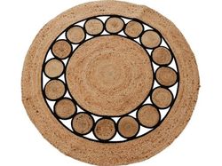 H&S Decoration BOHO flätad jute matta stor rund 120cm