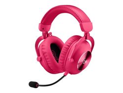 Logitech G Pro X 2 - Hodesett - full størrelse - Bluetooth / LIGHTSPEED - trådløs, kablet - 3,5 mm jakk - lydisolerende - rosa
