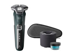 Philips SHAVER Series 5000 S5884/50, Roterande rakhuvud, Svart, Grön, Knappar, LED, Batteri / USB, Litium-Ion (Li-Ion)