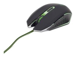 Gembird MUSG-001-G - Mus - høyre- og venstrehåndet - optisk - 6 knapper - kablet - USB - grønn