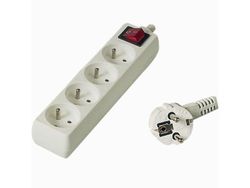 PremiumCord - Effektband - AC 230 V - ingång: power CEE 7/7 - utgångskontakter: 4 - 2 m sladd - vit