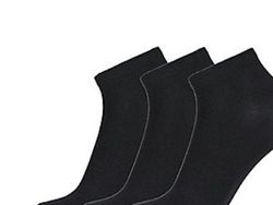 Proactive footies str. 40-43 - Bambus sneakers footie, høj kvalitet sorte,pakke med 3 par
