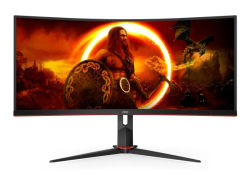AOC G2 CU34G2XP, 86,4 cm (34"), 3440 x 1440 piksler, UltraWide Quad HD, LED, 5 ms, Sort, Rød